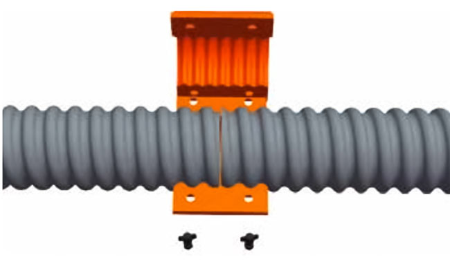 đặt 2 đầu ống gân xoắn HDPE vào máng nối nhựa Plastic