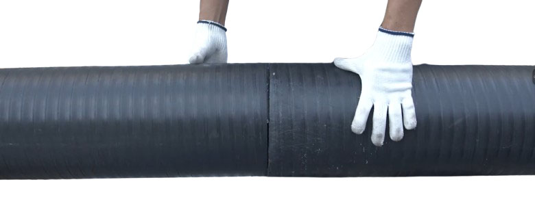 để 2 ống gân xoắn HDPE thẳng hàng và khít nhau