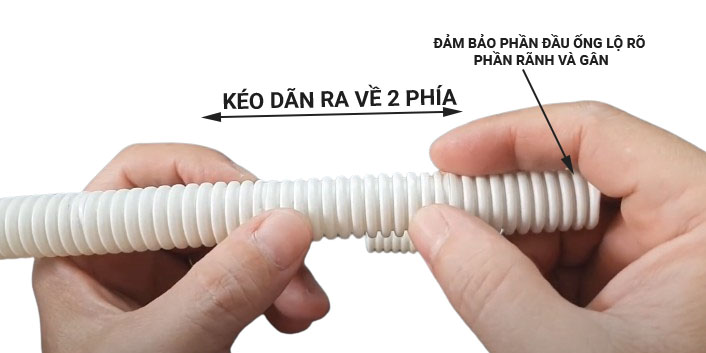 kéo dãn ống ruột gà