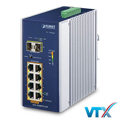 IGS-1020PTF-12V - Switch công nghiệp 8-Port 10_100_1000T 802.3at PoE + 2-Port 100_1000X SFP_2
