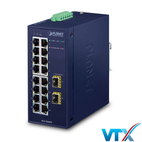 IGS-1820TF - Switch 16-Port 10_100_1000T + 2-Port 1000X SFP