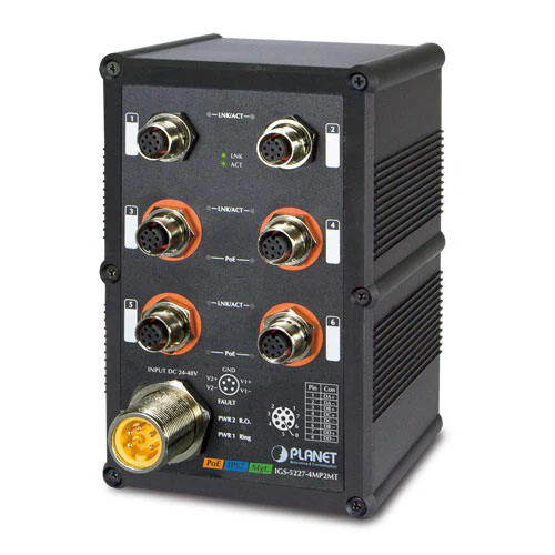 IGS-5227-4MP2MT Switch công nghiệp 6x1G M12 với 4 cổng PoE