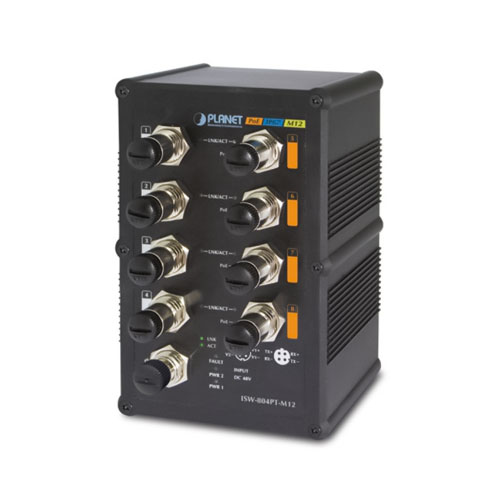 ISW-804PT-M12 Switch công nghiệp PLanet 8 cổng 10100Mbps