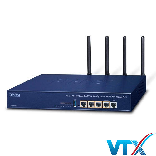 VR-300PW5 - Bộ định tuyến Wi-Fi 5 AC1200 với 4 cổng 802.3at PoE+_2