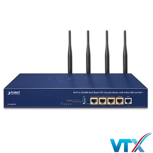 VR-300PW6A - Bộ định tuyến Wifi 6 AX2400 2.4GHz_5GHz, 4-Port 802.3at PoE+_3