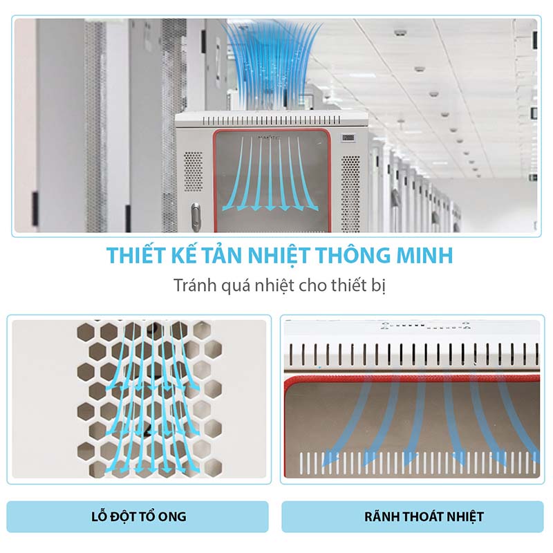 Khe tản nhiệt của tủ rack 12U maxtel