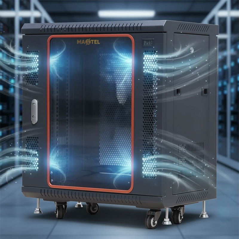 hệ thống tản nhiệt tủ rack 12u400 maxtel