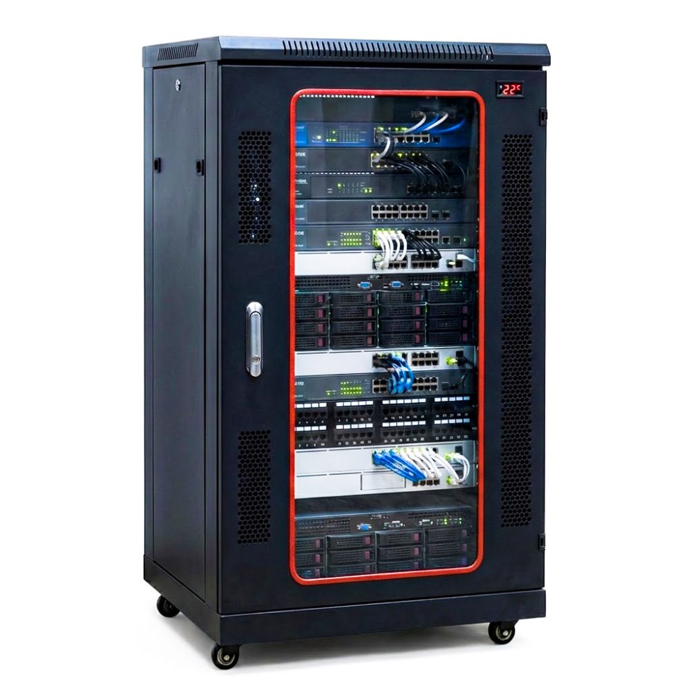 mặt trước tủ rack 20u maxtel