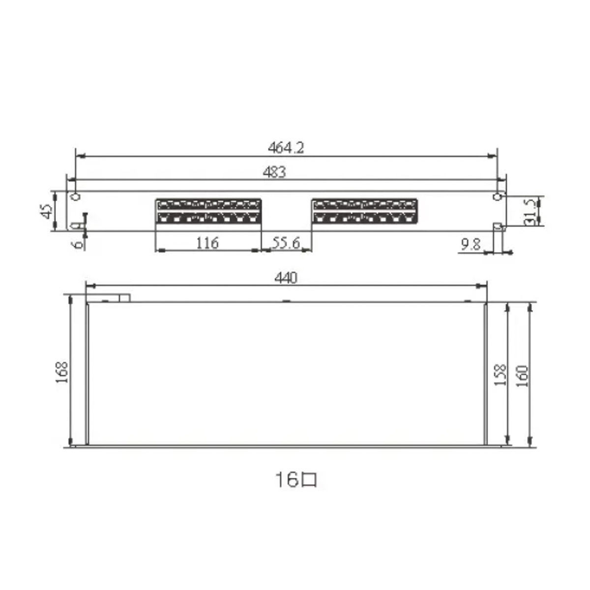 Switch Chống Sét Bảo vệ 16 Cổng Mạng RJ45 100M HDtec (3)
