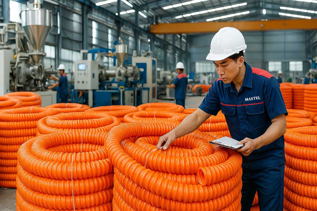 Quy trình sản xuất ống nhựa gân xoắn HDPE