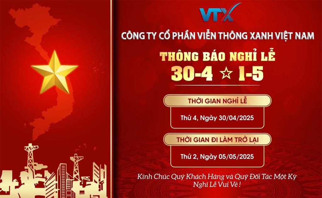 VIỄN THÔNG XANH THÔNG BÁO NGHỈ LỄ 30_4 - 1_5 2025