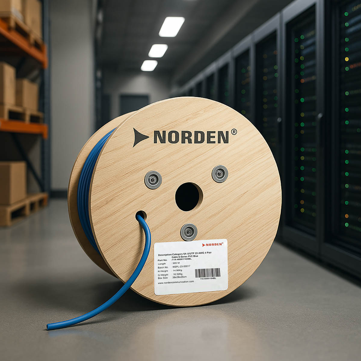 Cáp mạng Cat6A U_UTP Norden 114-40001104BL