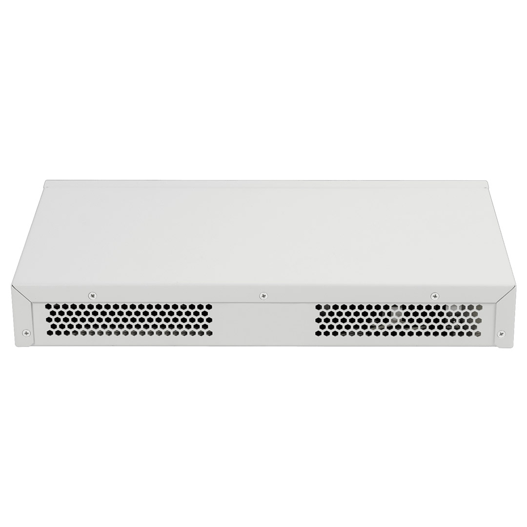 mặt sau switch chia mạng Eltex MES2408B gồm 8 cổng RI45, 2 cổng SFP