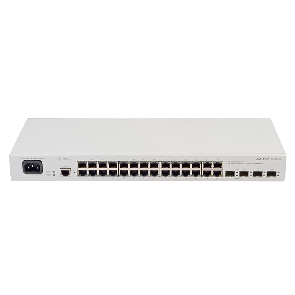 mặt trước switch chia mạng Eltex MES2428