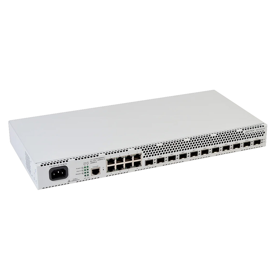 mặt trước góc nghiêng phải switch chia mạng Eltex MES2411X