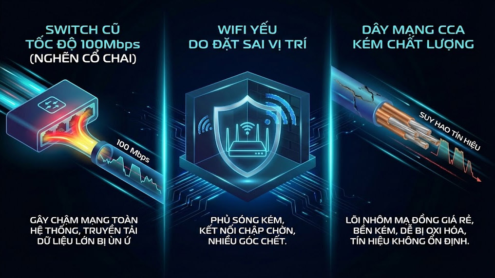 Hệ thống mạng nội bộ LAN WiFi quá tệ