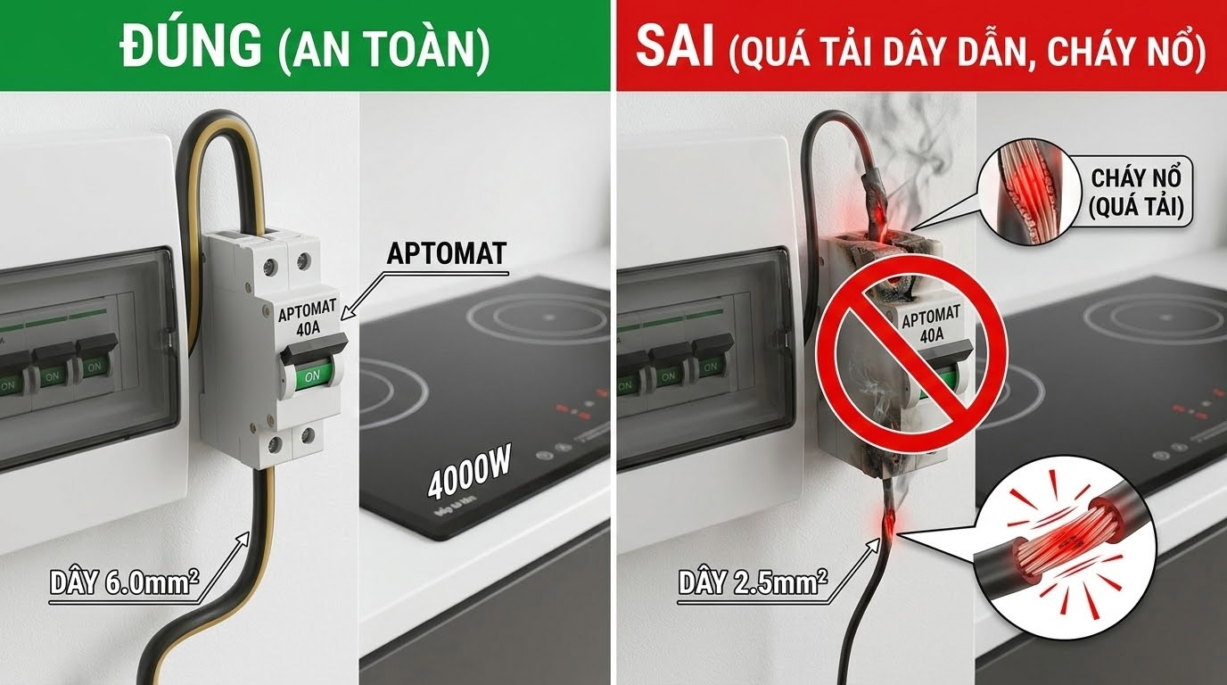 Lưu ý về Tiết diện dây dẫn