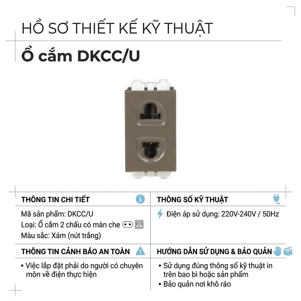 thiết kế ổ cắm dkcc u